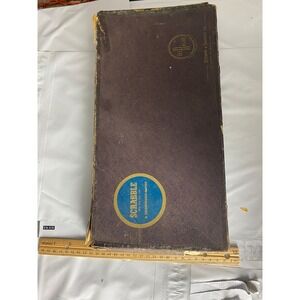 Vintage Scrabble Board Game Selchow & Righter Maroon Box Crossword Game USA